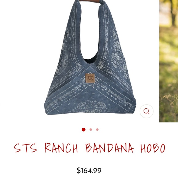 STS Ranchwear Handbags - STS Ranchwear Denim Blue Bandana Hobo Bag